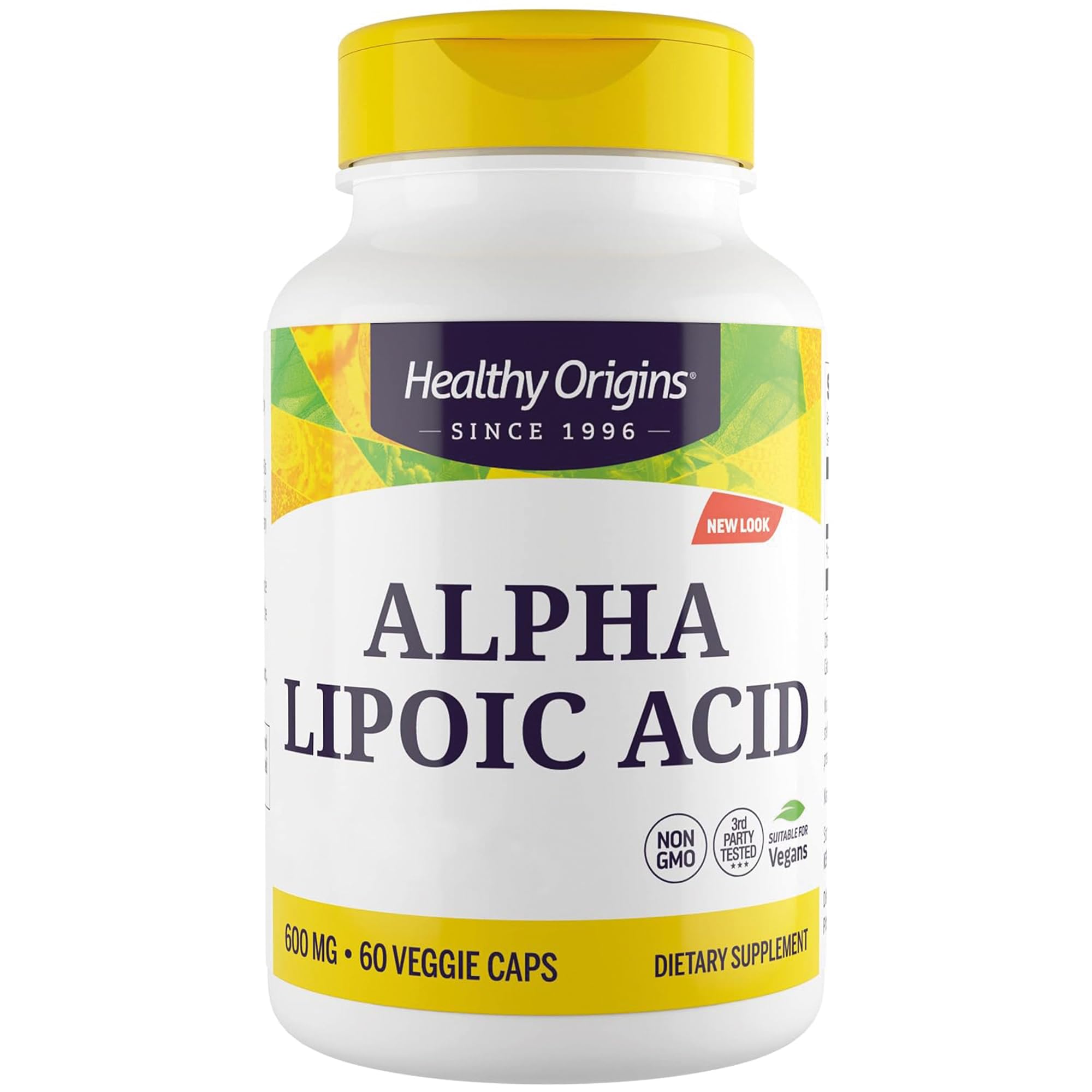 Healthy Origins Alpha-Lipoic Acid (Acido alfa-lipoico), 600mg, Depot, 60 Capsule Vegane, Testato in Laboratorio, Vegetariano, Senza Glutine, Senza Soia, Non OGM