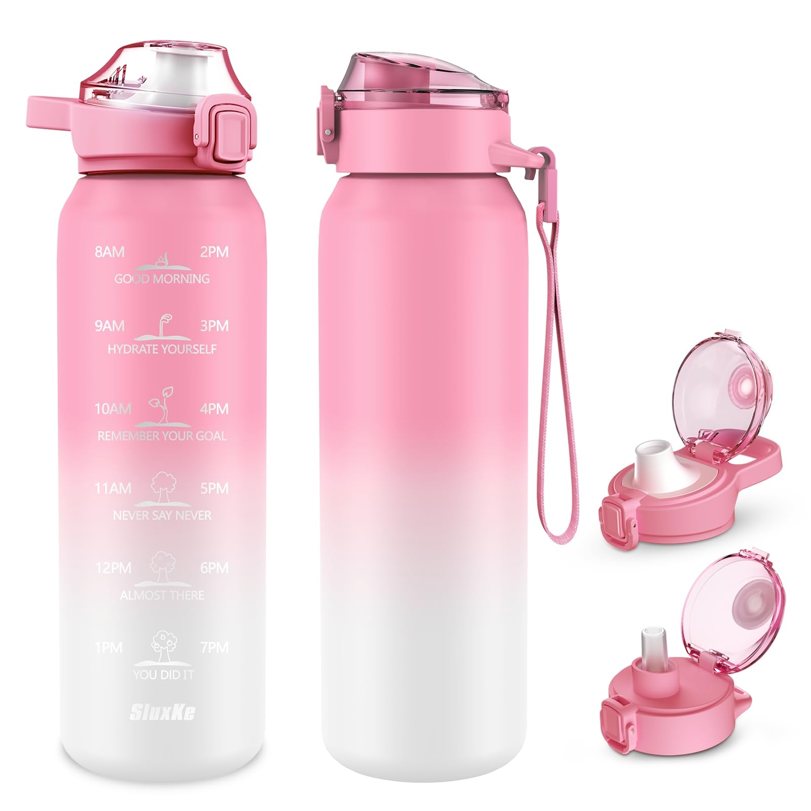 SLUXKE 32 oz Pink White