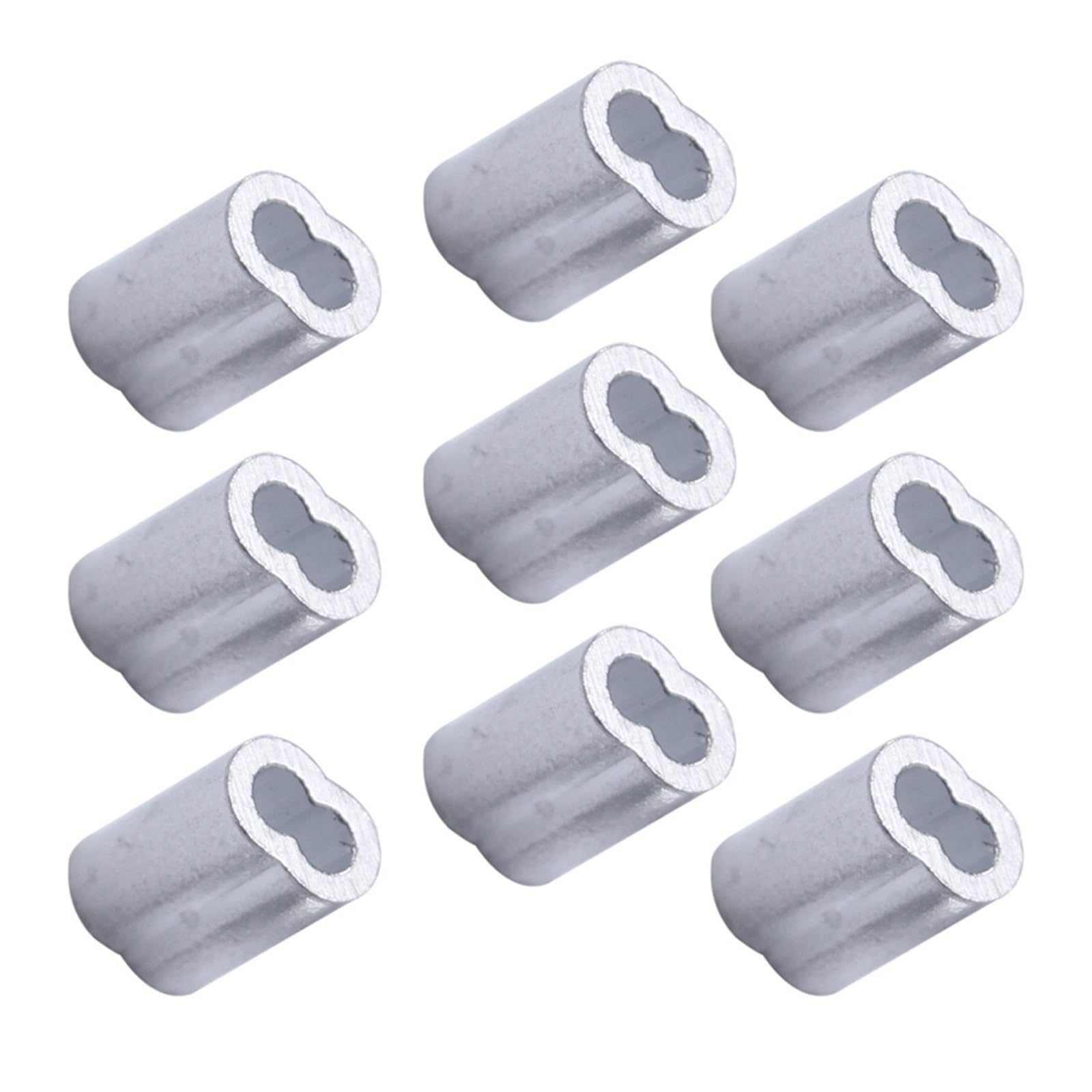 Morsetti In Alluminio Per Cavi - 100 Pezzi Ovali | Adatti Per Fili Da 0,5 Mm - Tono Argento