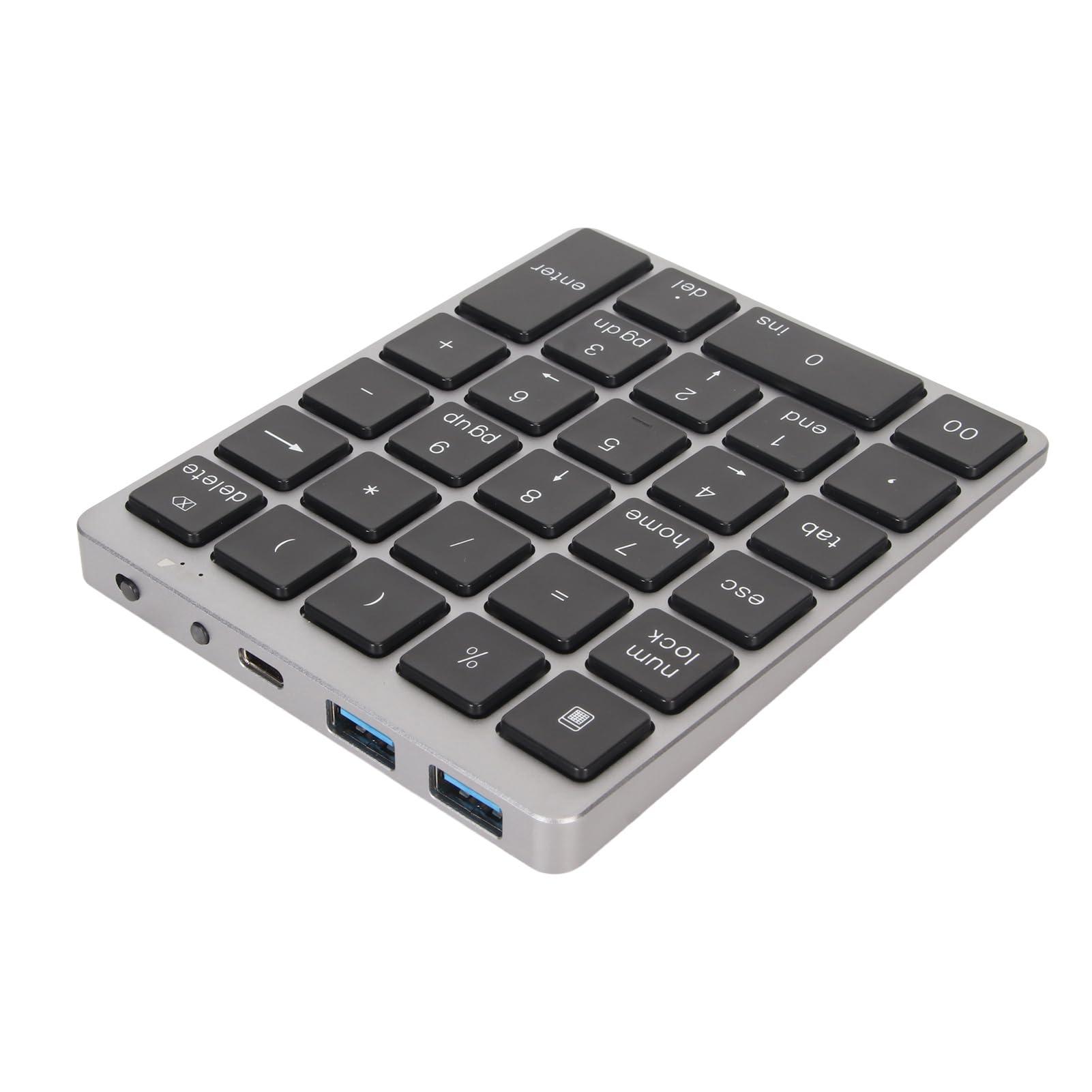 AMONIDA Tastiera Numerica USB Mini Tastiera Impermeabile da 28 Tasti con Design in Lega di Alluminio per L'immissione di Dati (#1)