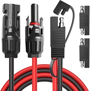 Goupchn Solar Panel Connectors to SAE Adapter Cable 10AWG Solar to SAE PV Extension Wire with 2PCS SAE to SAE Polarity Reverse Adapters for RV, Caravan, Solar Panels, Battery Charger Kit