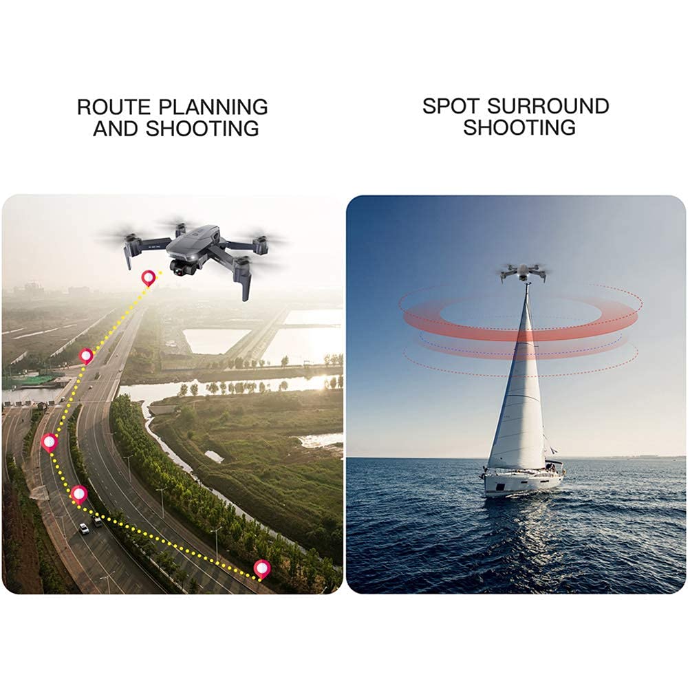 GPS Drone with 2-Axis Mechanical Gimbal 5G WiFi FPV RC Drone Dual Cameras for Adult with 4K HD Camera Dual Positioning System APP Control 2 Pieces Module Battery