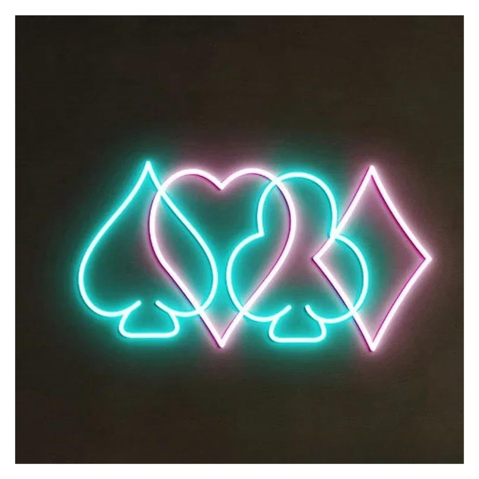 Lemst C Signs Lamp Poker Neon Sign For Entertainment Zone Wall Art Decor Light Dimmable Usb Powered For Man Ave Bar Pub Game Room Signs Illuminated 38Cmx22cm(C)