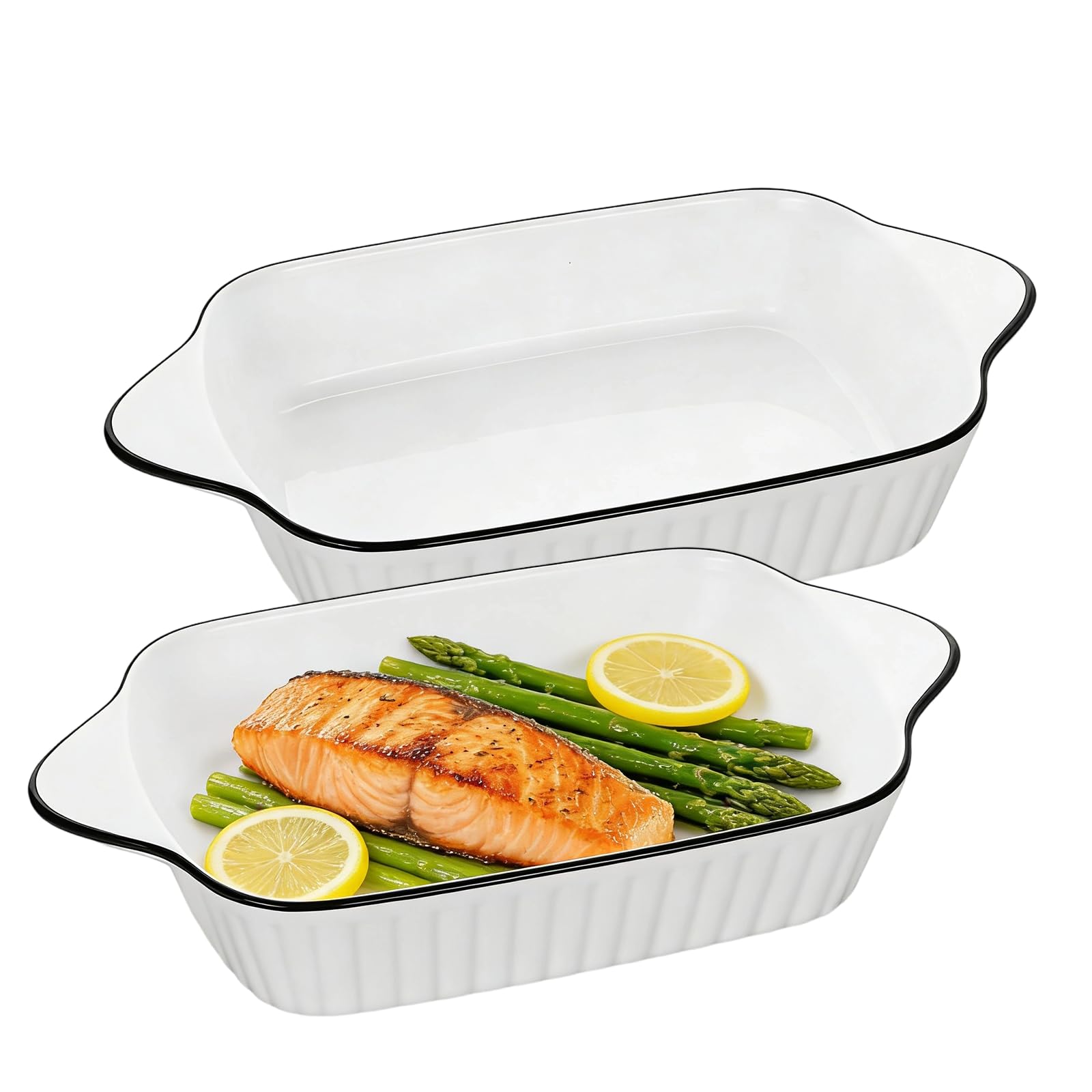 Baking Dishes set of 2, 10.5in Rectangular Bakeware with Handles