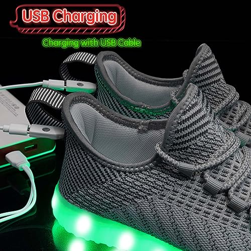 Image of Light Up Shoes for Women Men, Unisex USB Charging LED Shoes Adult Halloween Mesh Upper Glowing Luminous Trainers Dancing Flashing Sneakers