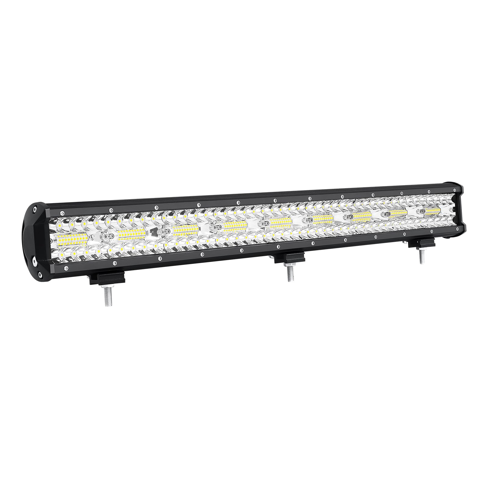 AUXTINGS 66 cm 180W Barre LED 4x4,Triple Rangée Spot et Inondation Rampe 12V 24V Étanche Bar a LED Feux Phare de Travail Projecteur pour SUV Voiture Camion Tracteur Quad Véhicule Bateau