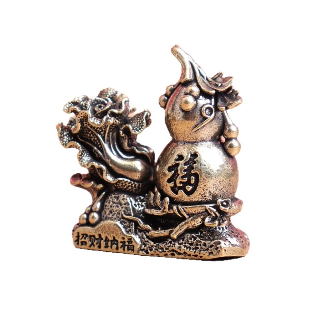 Huffa Brass Pure Fortune Gourd Cabbage Home Decor Desktop Tea Pet Ornament