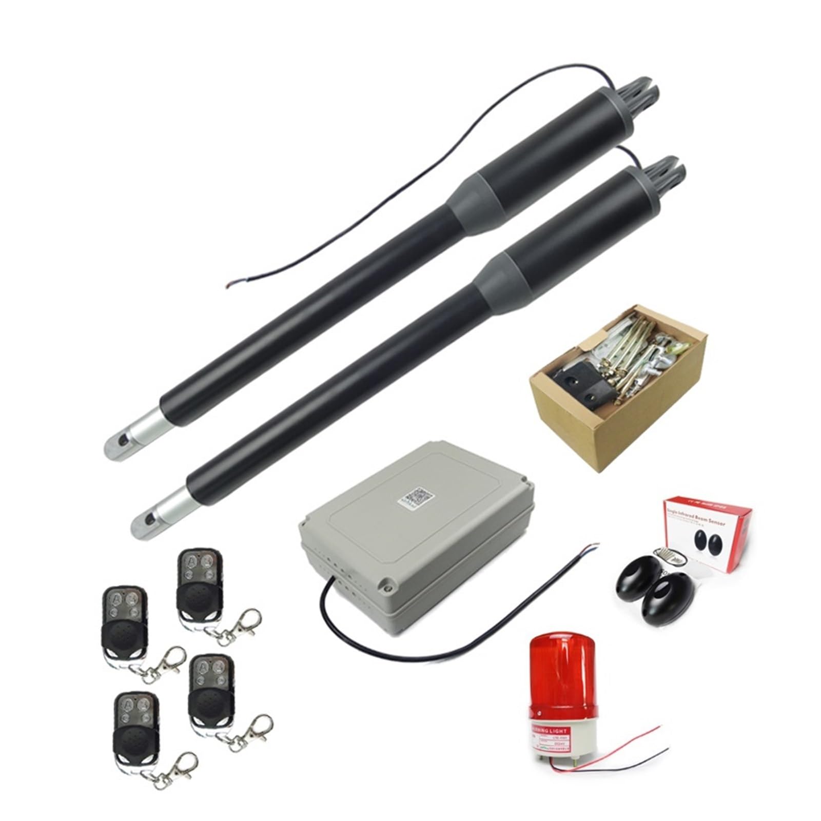 Automatic Gate Opener, 200 Kgs Solar Engine Motor System Automatic Door AC220V/AC110V Swing Gate Driver Actuator Suit Gates Opener(Kit 2)