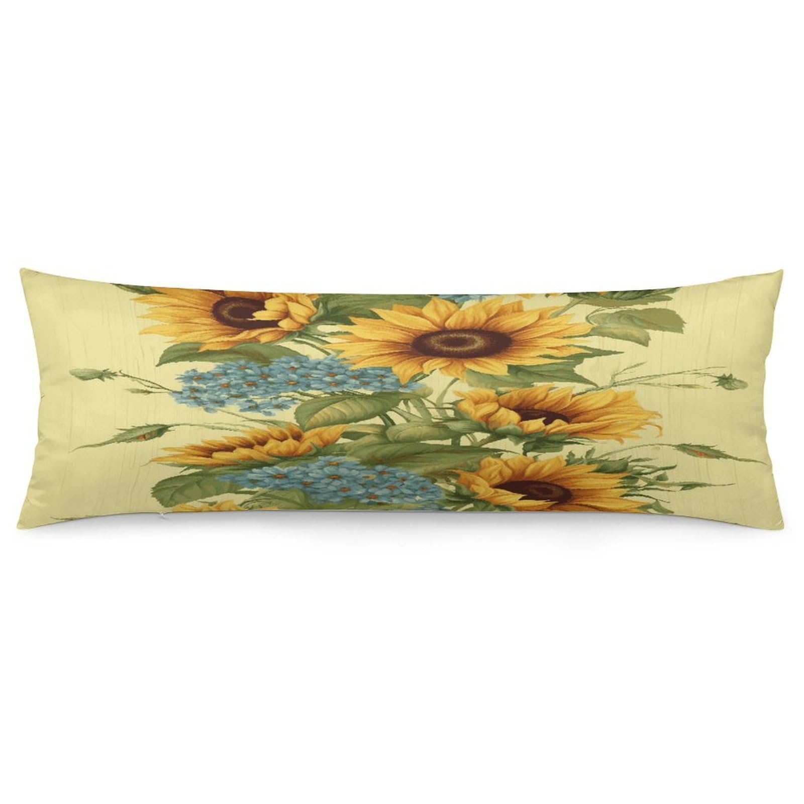 Sunflowers Throw Pillow Covers with Silent Zipper Polyester Pillow Protectors Removable Pillow Cases Soft Pillowcase Cozy Pillow Sham Cushion Cover for Sofa Car Bed 20"x54"