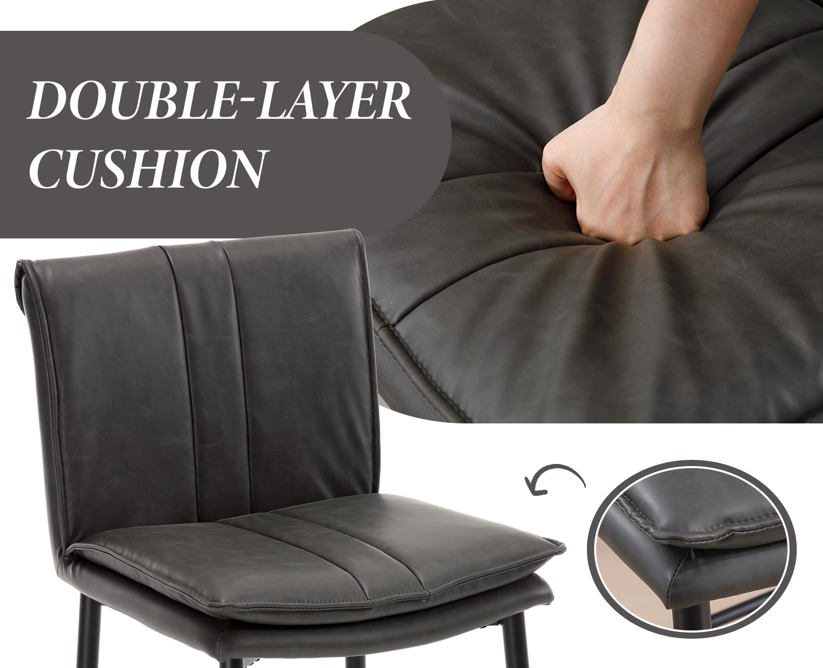 Tabourets De Bar Lot De 2 Cuir Véritable - COMFORTXL - Leroy Merlin