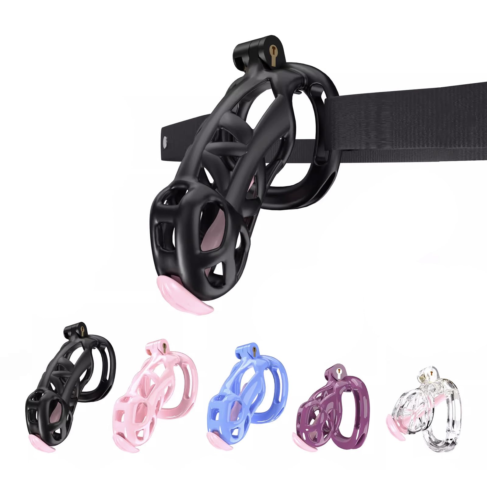 Gabbia Di Castità Vuota in Silicone Sissy Dilatatori Uretrali Uomo Gabbia Del Pene Gabbia Di Castità Accessori SM Gabbia Del Cazzo Uomo Giocattoli Sessuali (Black)