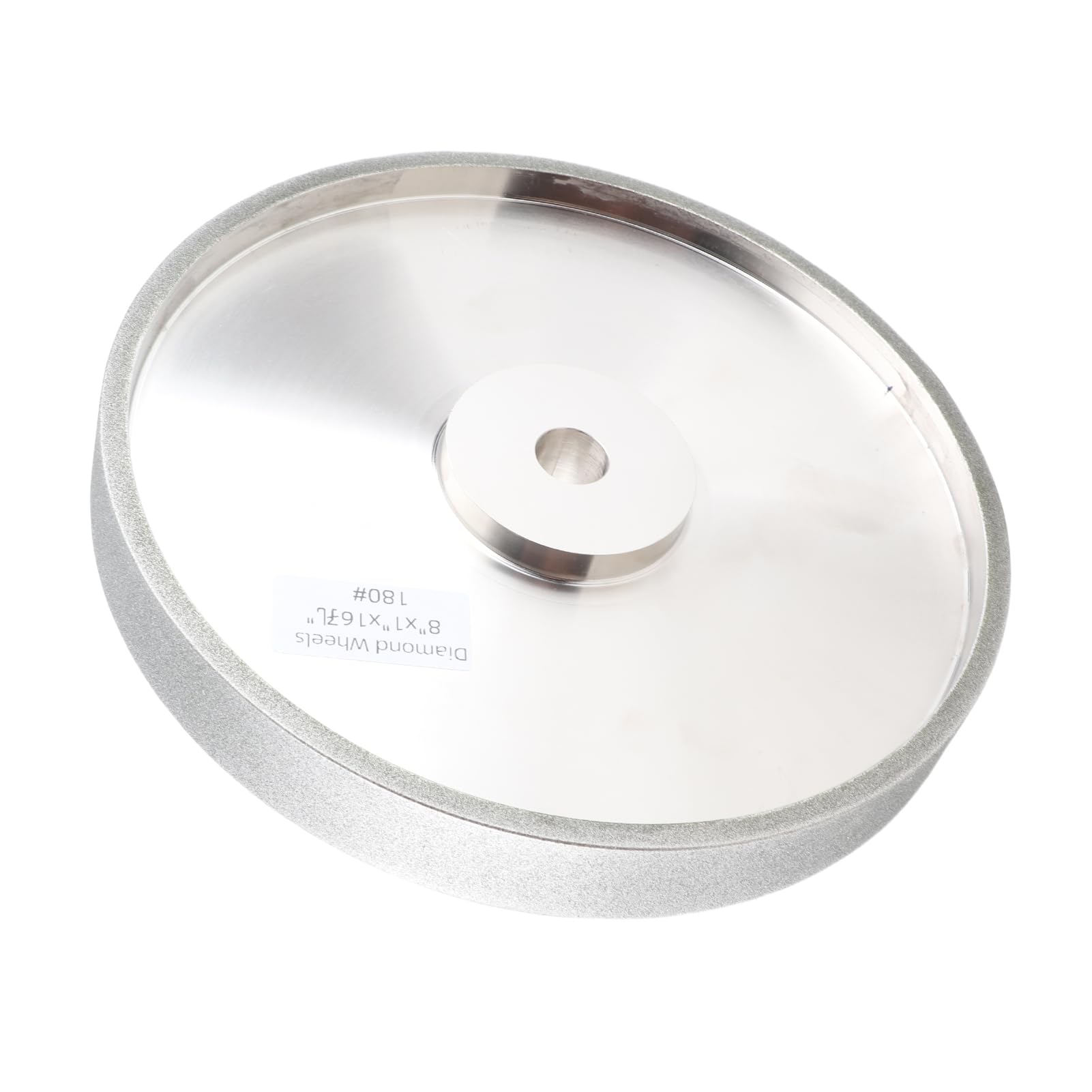 Srliya Muela Abrasiva de Diamante de 8 Pulgadas Muela Abrasiva Plana Galvanizada de Grano 180 con Husillo de 1 Pulgada de Ancho de 5/8 Pulgadas para Amoladora de Banco Afilado de