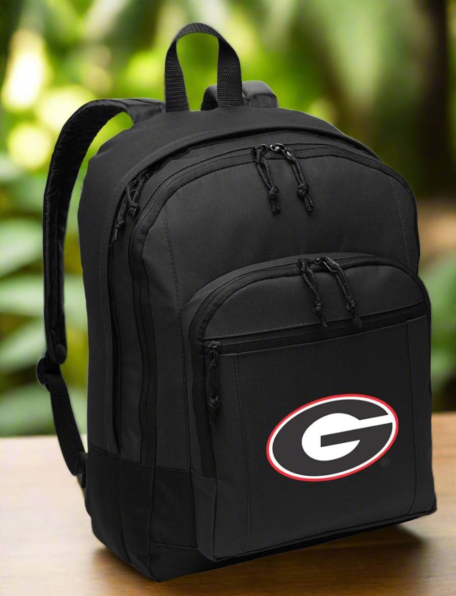 Broad Bay University of Georgia Backpack CLASSIC STYLE Georgia Bulldogs Backpack - Laptop Sleeve - Lightweight (Black)