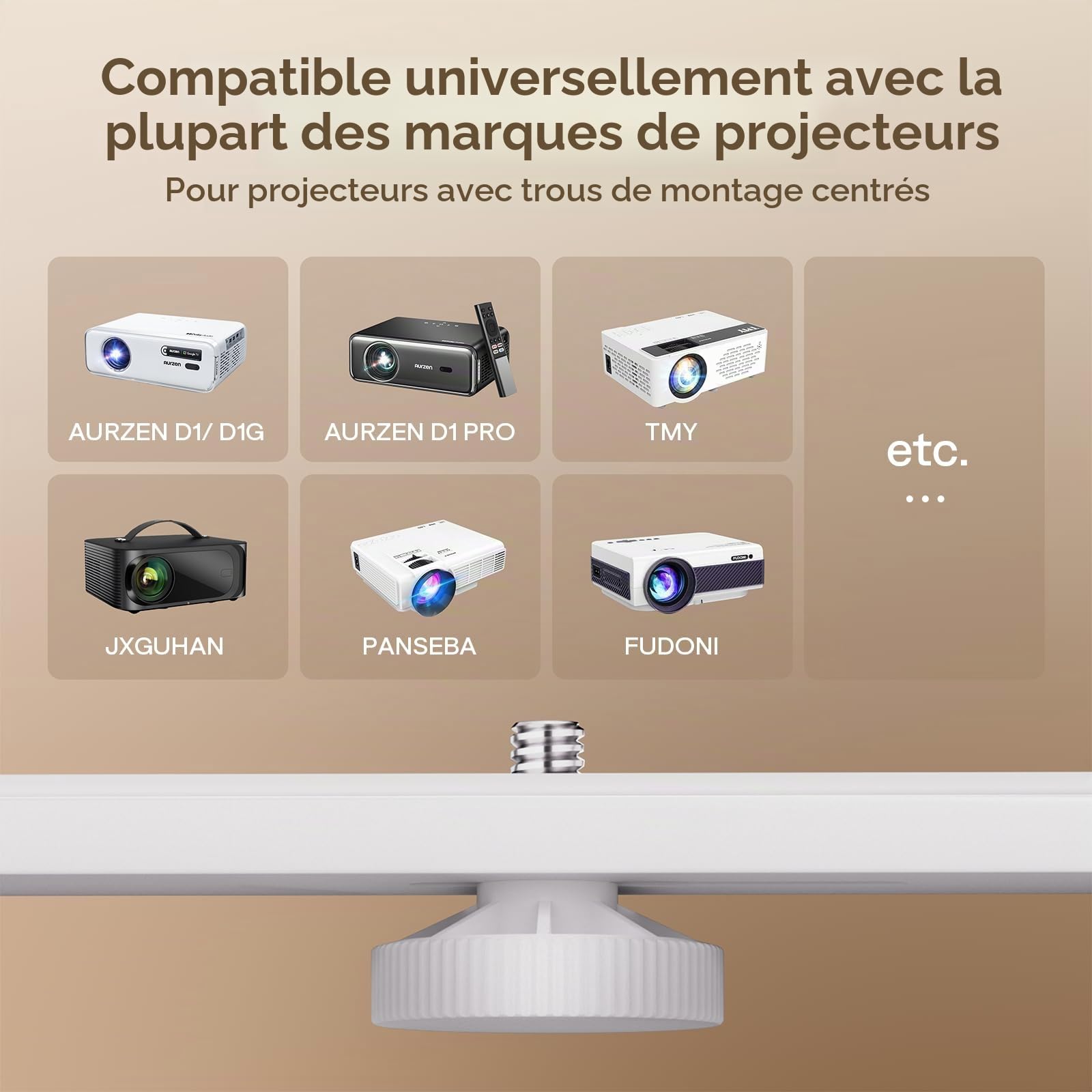 Aurzen Trépied pour Vidéoprojecteur avec Support Multi-Angle