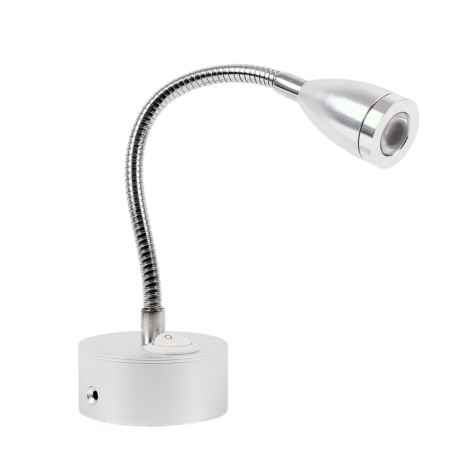 Juego de 2 Caravana Caravana Barco iluminación interior montaje Sport 1 LED Con Cuello flexible 12 V, 120LM, 65 x 110 – 260 mm on/off Interruptor