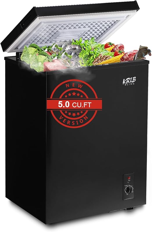 KRIB BLING KB03 FLG-80Q-BLACK 5.0-2 5 cu ft Chest Freezer Black