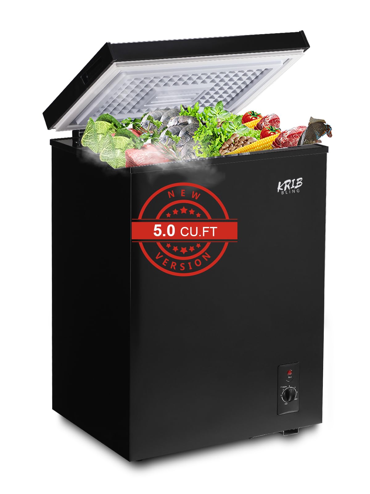 KRIB BLING KB03 FLG-80Q-BLACK 5.0-2 5 cu ft Chest Freezer Black