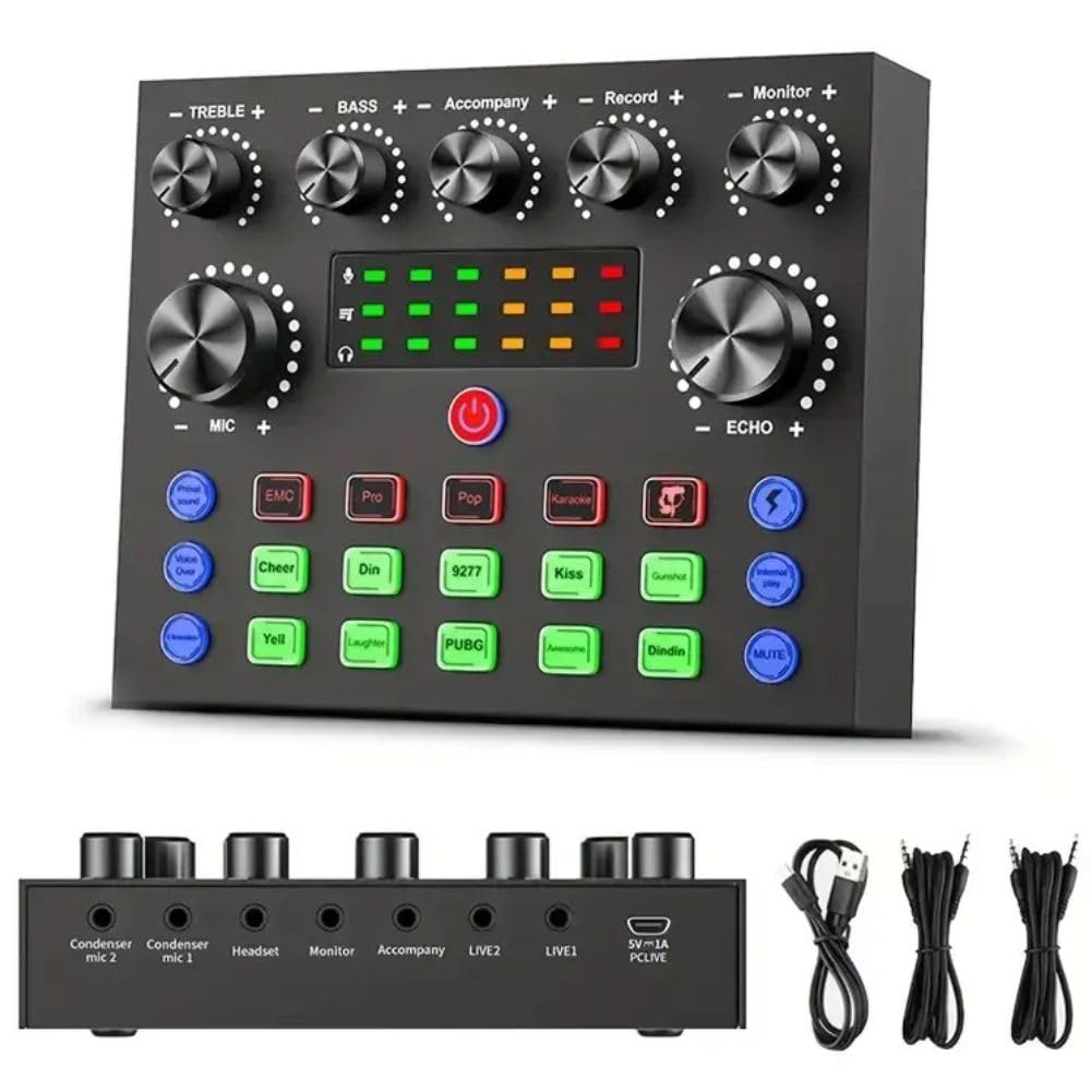 MOCKING BIRD V8S Audio Mixer USB External Sound Card Mobile Phone Live Voice Changer With Multiple Effects Interface for Live Streaming Recording Podcasting MOCKING BIRD V8S Audio Mixer USB External Sound Card Mobile Phone Live Voice Changer With Multiple Effects Interface for Live Streaming Recording Podcasting