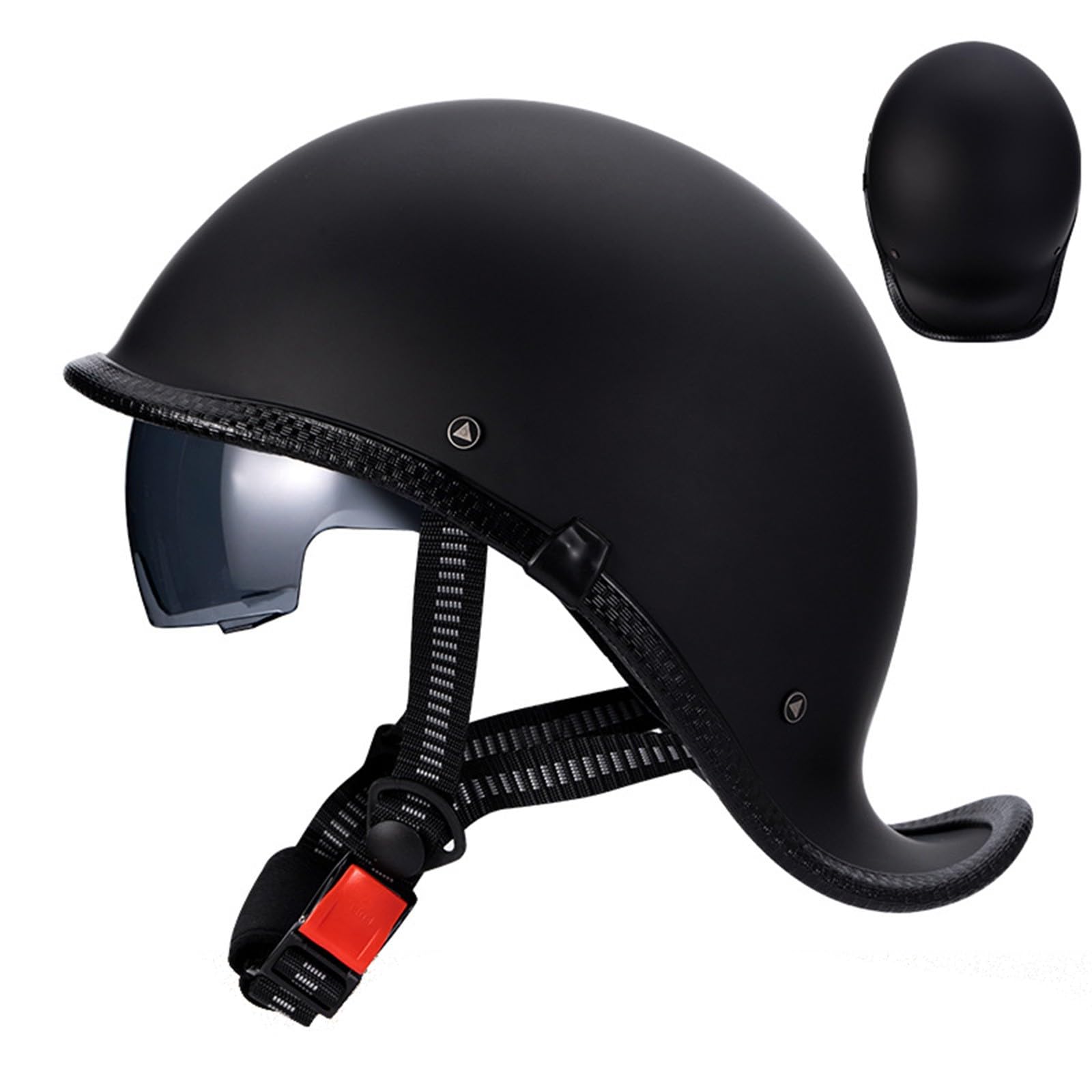 Mezzo Casco Moto Retro Casco Jet Aperto Cappellino Da Baseball Scooter Caschi Motorino Vintage Casco Scodella Mezzo Casco Portatile Estivo Per Uomo E Donna,Certificato ECE