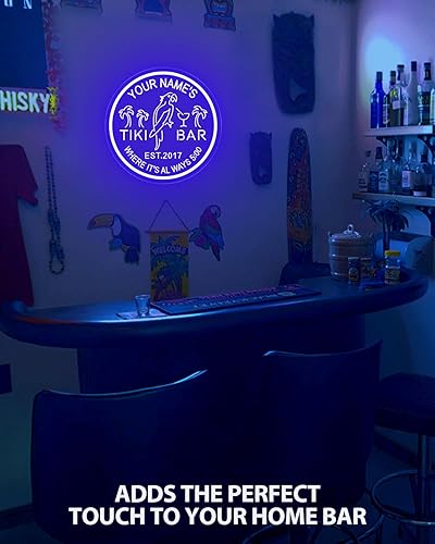Miniatura 8 de Letreros de neón impermeables personalizados para decoración de pared, letrero de luces Tiki personalizado para patio exterior, regalos de papá para