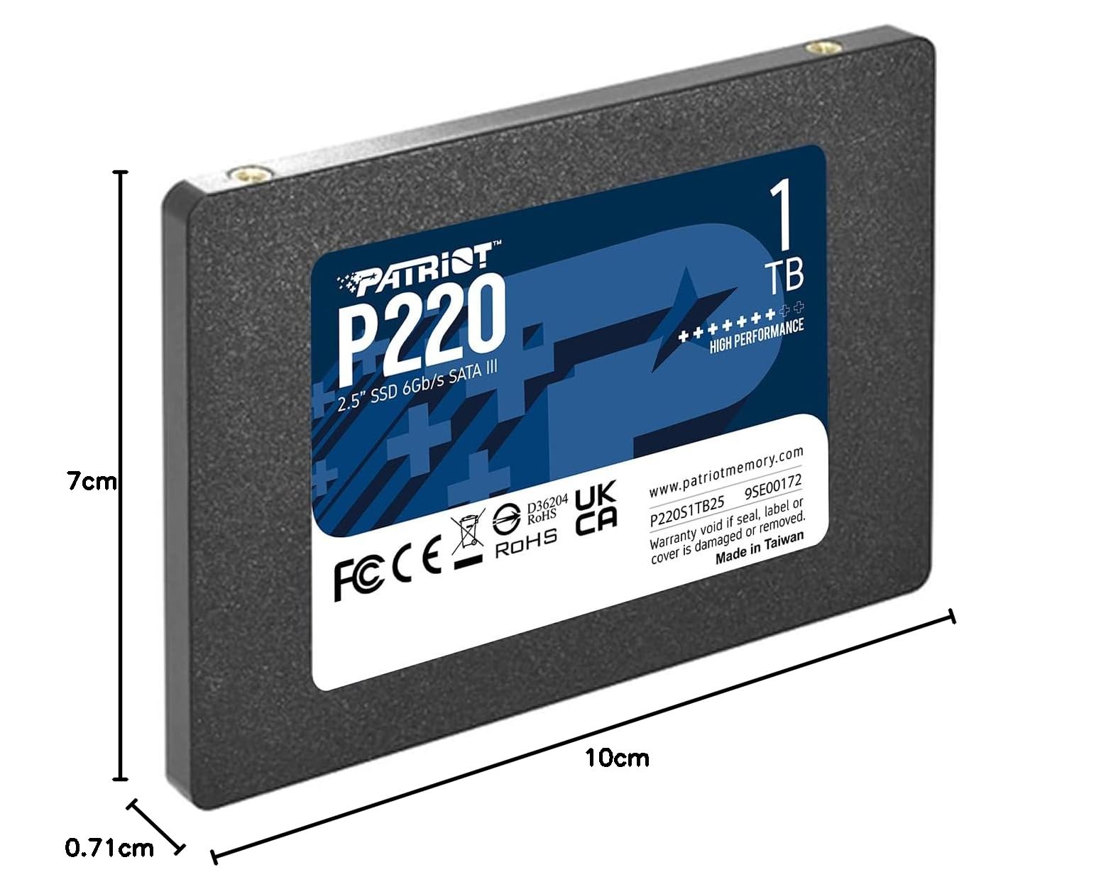 Patriot P220 1TB SSD interno - SATA 3 6.3 cm - Unidade de estado