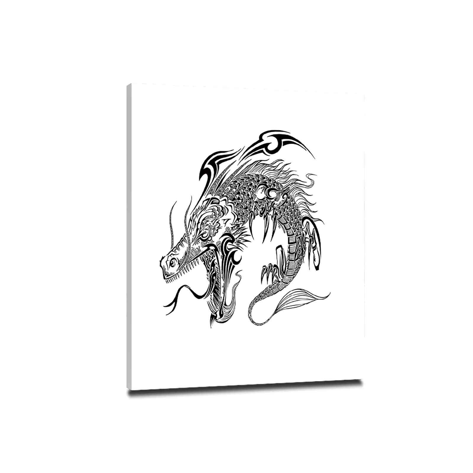 Amazon.co.jp: 日本のドラゴン アート絵画 風景画 30x40cm 木製パネル 