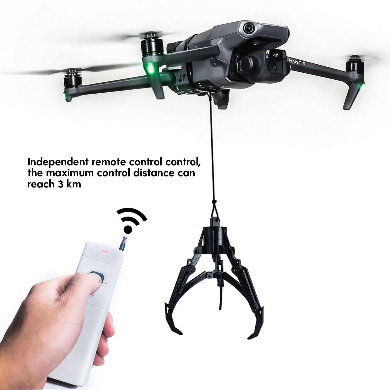 LKOOFHNM UAV Mechanical Arm Accessory Flying Machine Arm Grabber Drones Airdrop Grab Hook for Weeding Throwing Baits Mechanical Claw for Unmanned Aircraft