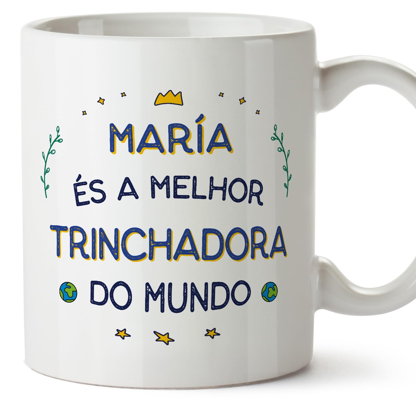 MUGFFINS Personalised Mug for HAM Carver Woman - in Portuguese - Melhor do Mundo - Funny Custom Gift for Colleagues - Ceramic 11oz Mug
