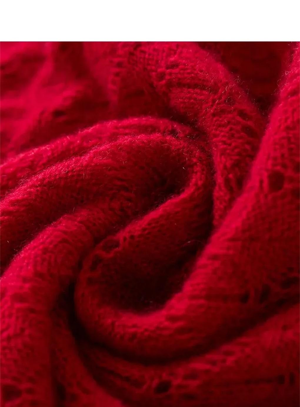 Damenschal, durchbrochen gestrickt, aus weichem, warmem Kaschmir, einfarbig, mit Diamantmuster, Halswärmer