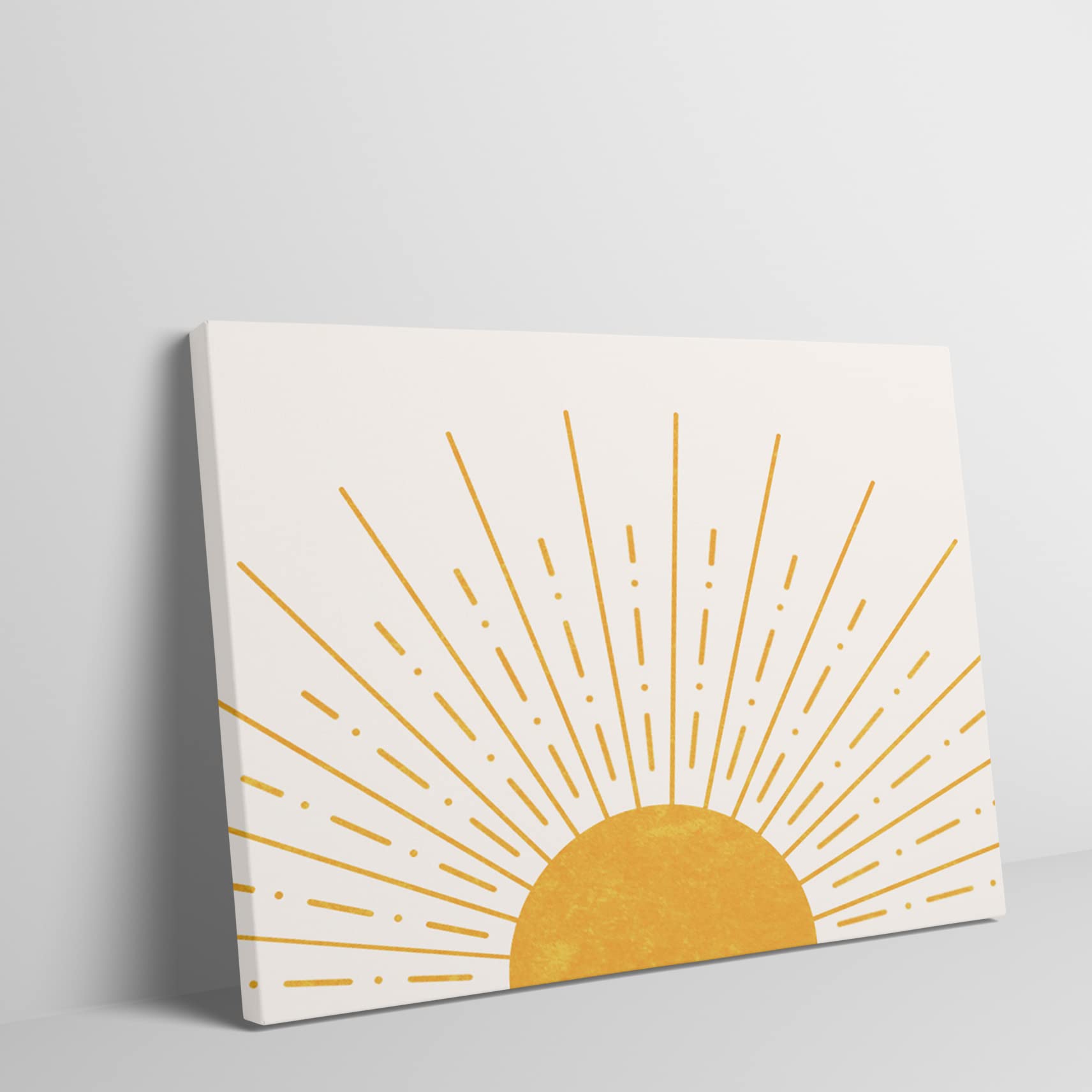 OGILRE Boho Sun Sunset Sunrise Sunshine Abstract Canvas Wall Art Decorations Prints, Girls Bedroom Room Pictures 11x14 Inch FRAMED