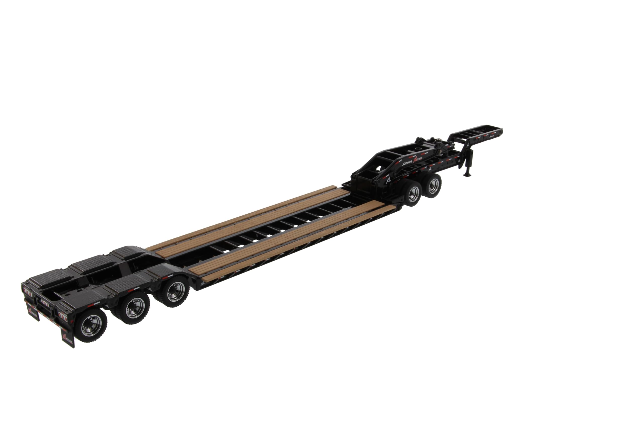 Diecast Masters 1:50 XL 120 HDG Drop Deck Trailer w/Jeep, Black, 91033 | Mit Boostern und Jeep, Displayfenster-Box, detailgetreuer Schwerlastauflieger, 91033