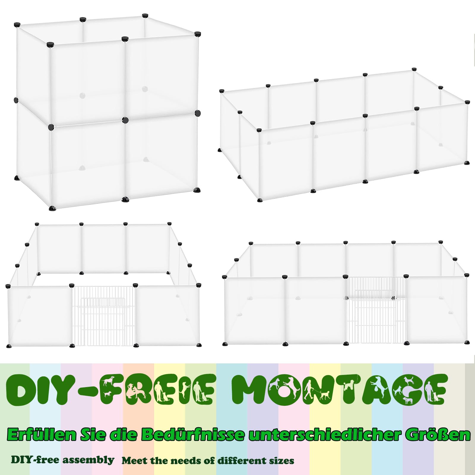 Wybieg dla królików, świnek morskich i małych zwierząt, klatka na zewnątrz, wylot dla szczeniaków