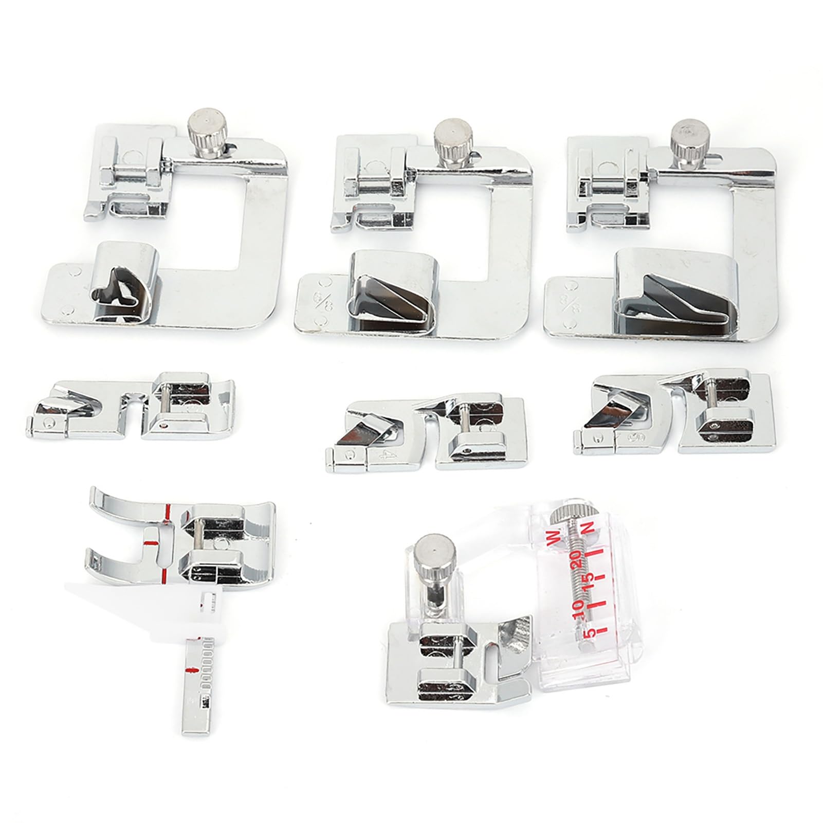 SDGBCXD Sewing machine presser foot, 8Pcs Sewing Machine Presser Set Durable Flat Hemming Press Foot Kit Multipurpose Accessories for Lightweight