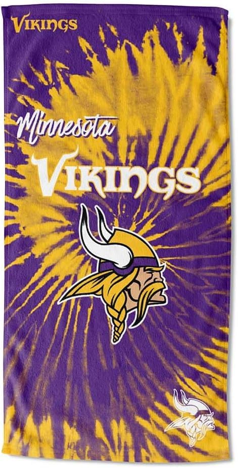 Northwest NFL Minnesota Vikings Unisex-Adult Beach Towel, 30" x 60", Psychedelic (Pack of 6)