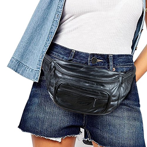 Home-X Genuine Leather Lambskin Waist Bag, Fanny Pack - Image 5