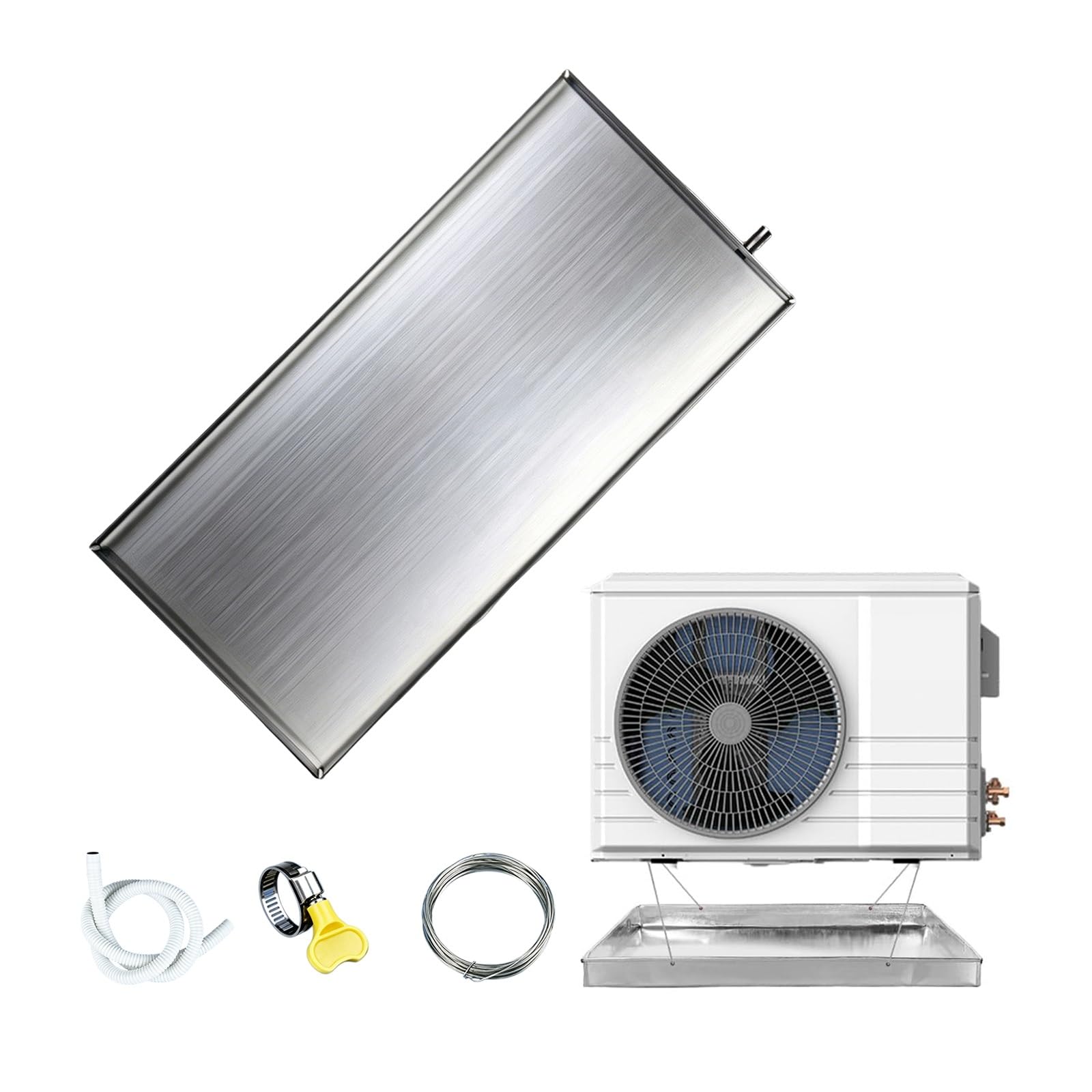 HBOOMOEM Air Conditioner Drip Pan, Universal Stainless Steel Drip Pan for Air Conditioner, Suitable for General Split System Air Conditioners and Heat Pump Systems.(110x50CM/43.3x19.7in)