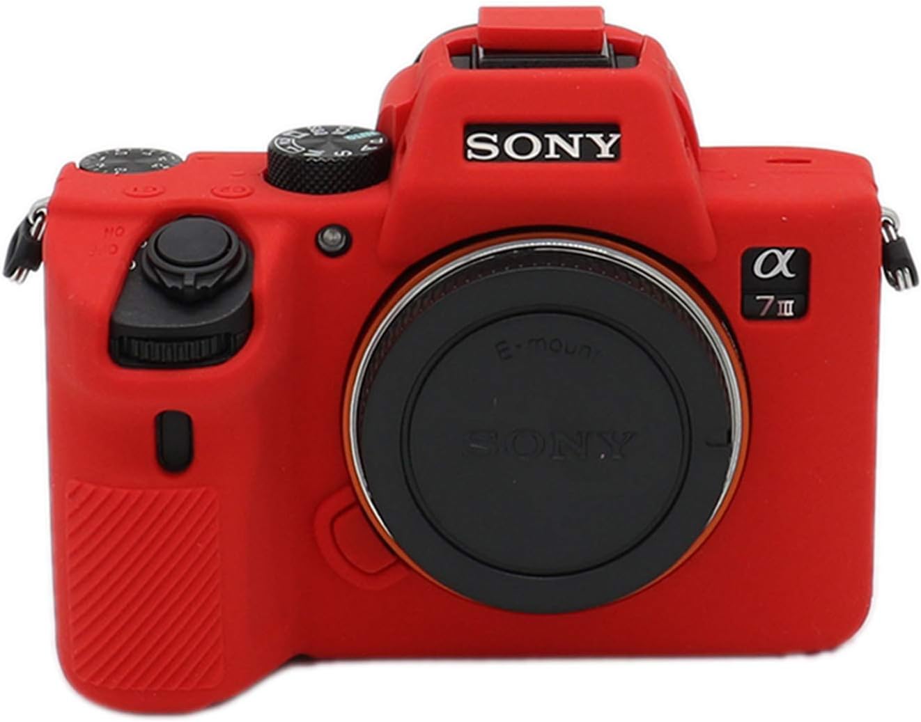 A7 III Silicone Case, TUYUNG Camera Housing Case Protective Cover, Compatible with Sony Alpha A7 III A7M3 Cameras, Red