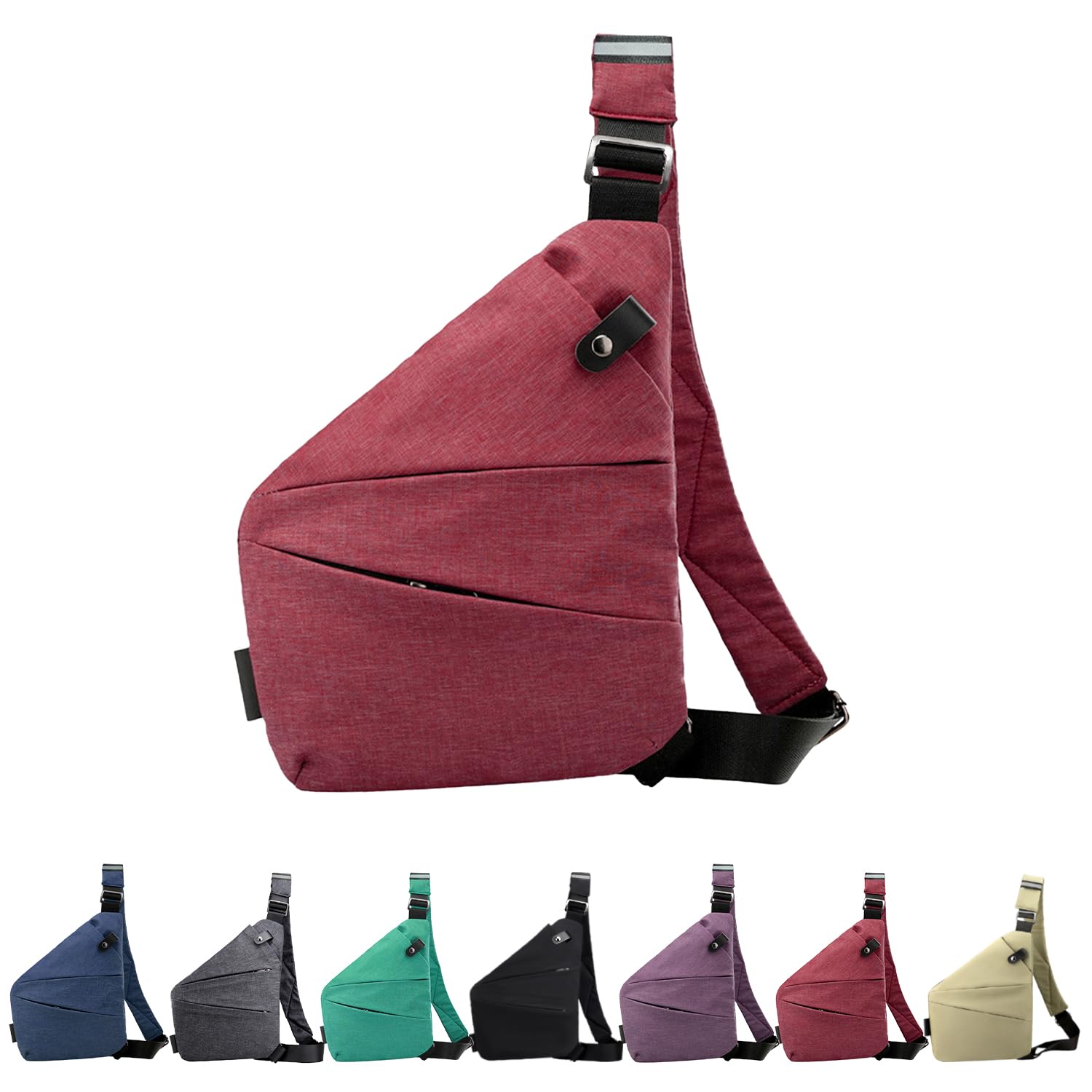 Anti Theft Crossbody Bag for Women Personal Flex Travel Bag Anti-Theft Cross Body Bag Sling Chest Bag for Men （Black）