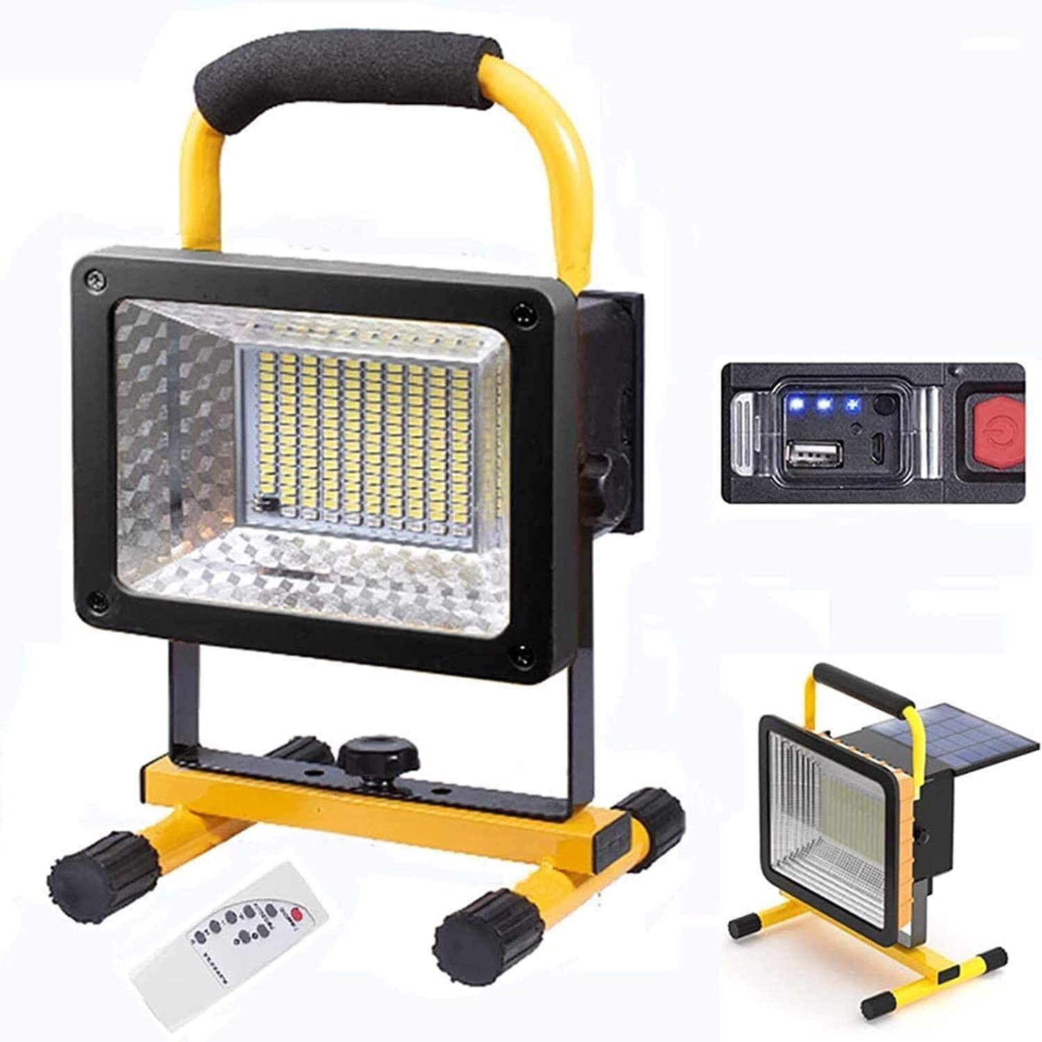 Lampe de travail LED 200 W rechargeable avec 3 modes | IP 65 étanche pour jardin, garage, chantier, éclairage de sécurité