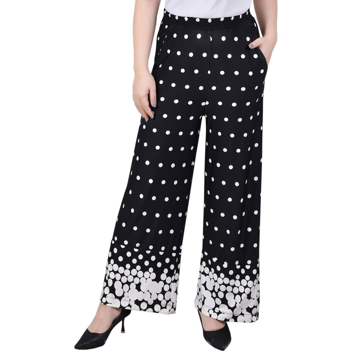 Wide Leg Pull On Palazzo Pants by NY Collection