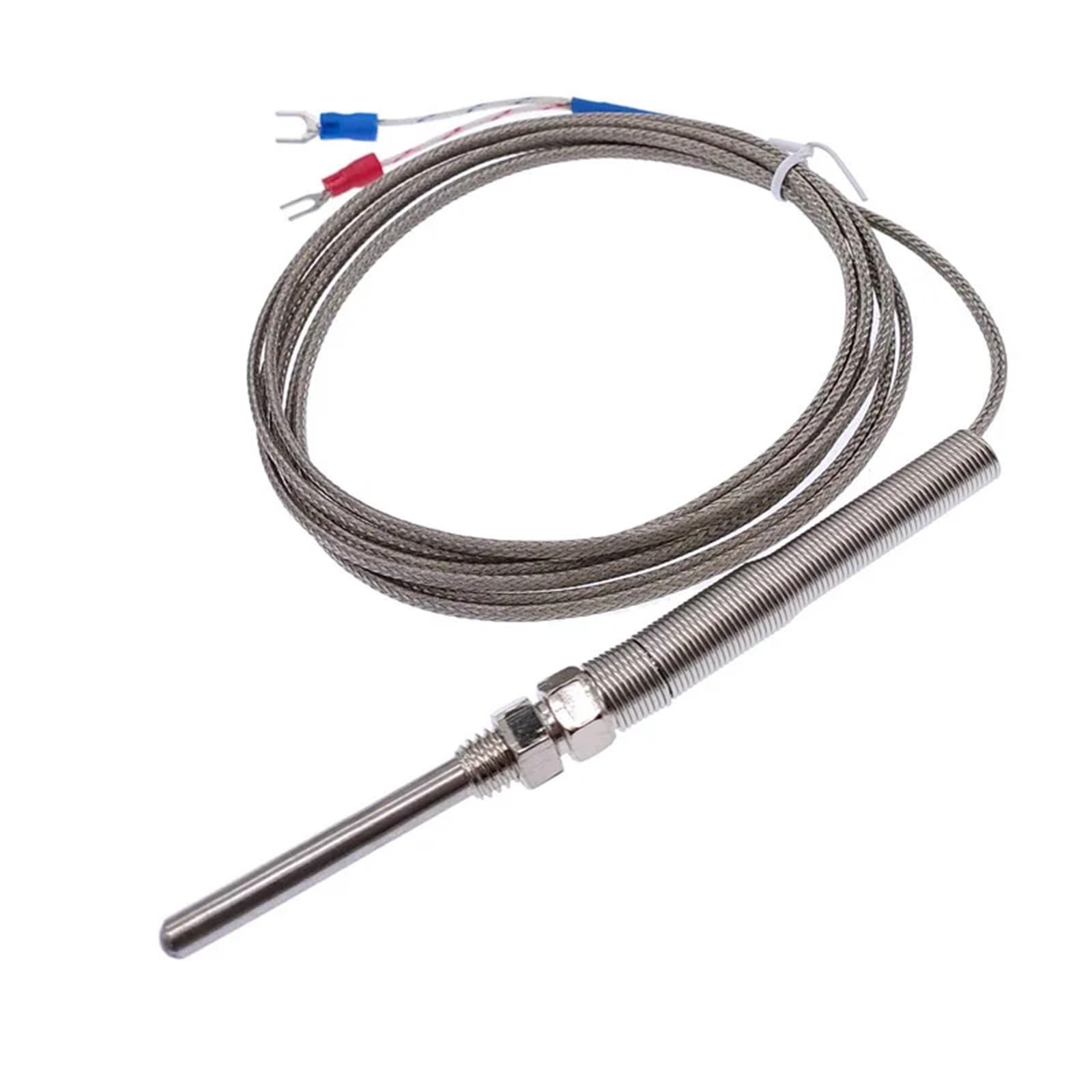 30 mm termocoppia tipo K, sonda in acciaio inox, 0-400 °C, sensore di temperatura, cavo 1/2/3/4/5 m, 1 pezzo (lunghezza 4 m)
