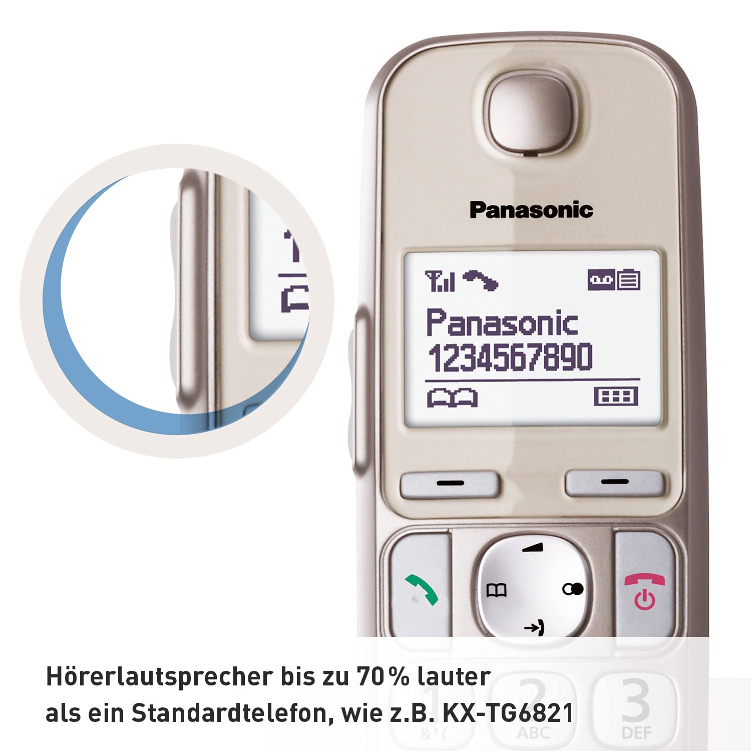 Panasonic KX-TGE262GN telefono Telefono DECT Identificatore di chiamata Champagne