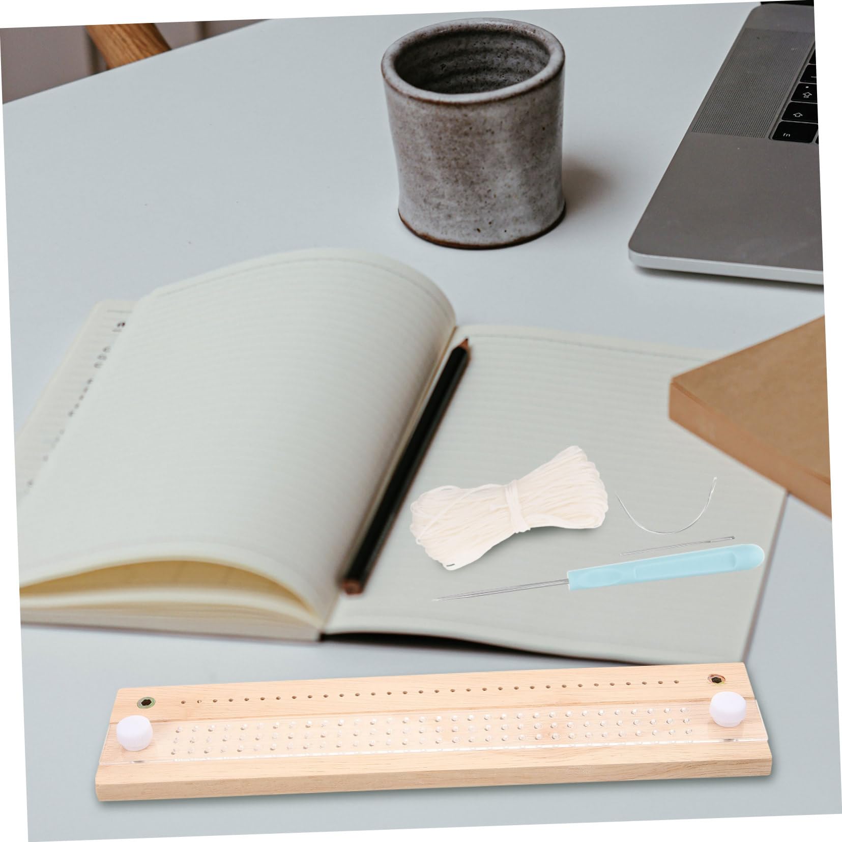 SHINEOFI Kit di Strumenti per Rilegatura Libri Fai da Te Perforatore e Cucitura, in Metallo e Legno, Resistente, per Uso Personale e Taccuini in Carta