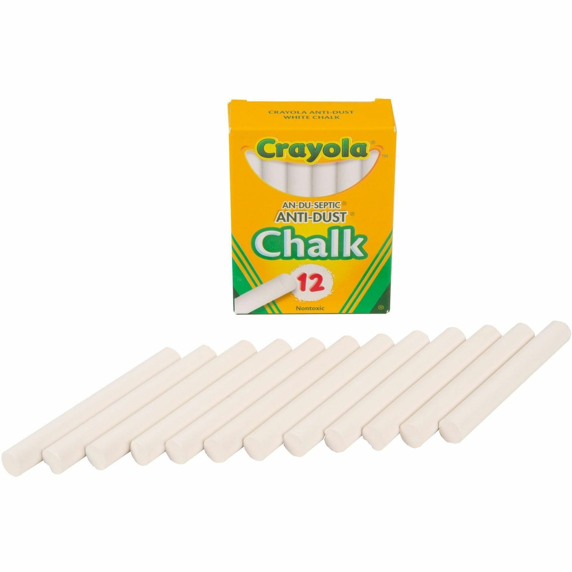 Crayola Anti-Dust Chalk-White 12/Pkg - 50-1402