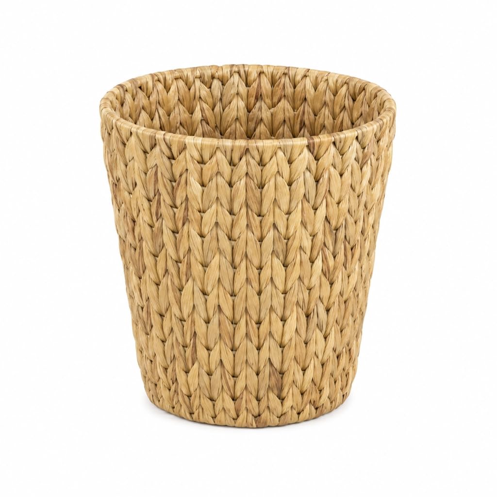 woodluv Natural Water Hyacinth Waste Paper Bin/Basket