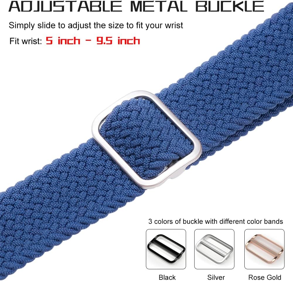 Qimela 2 Pack Sport Loop Nylon Braided Bands Compatible with Samsung Galaxy Watch 3 45mm/Galaxy Watch 46mm/Gear S3 Classic/Frontier, with Adjustable Buckle,22mm Quick Release Watch Band for Women Men - Image 4