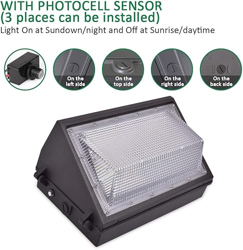 Miniatura 4 de Paquete de pared LED de 120 W con fotocélula del atardecer al amanecer, luz diurna de 5000 K, 15600 LM, AC100-277V con certificación ETL,