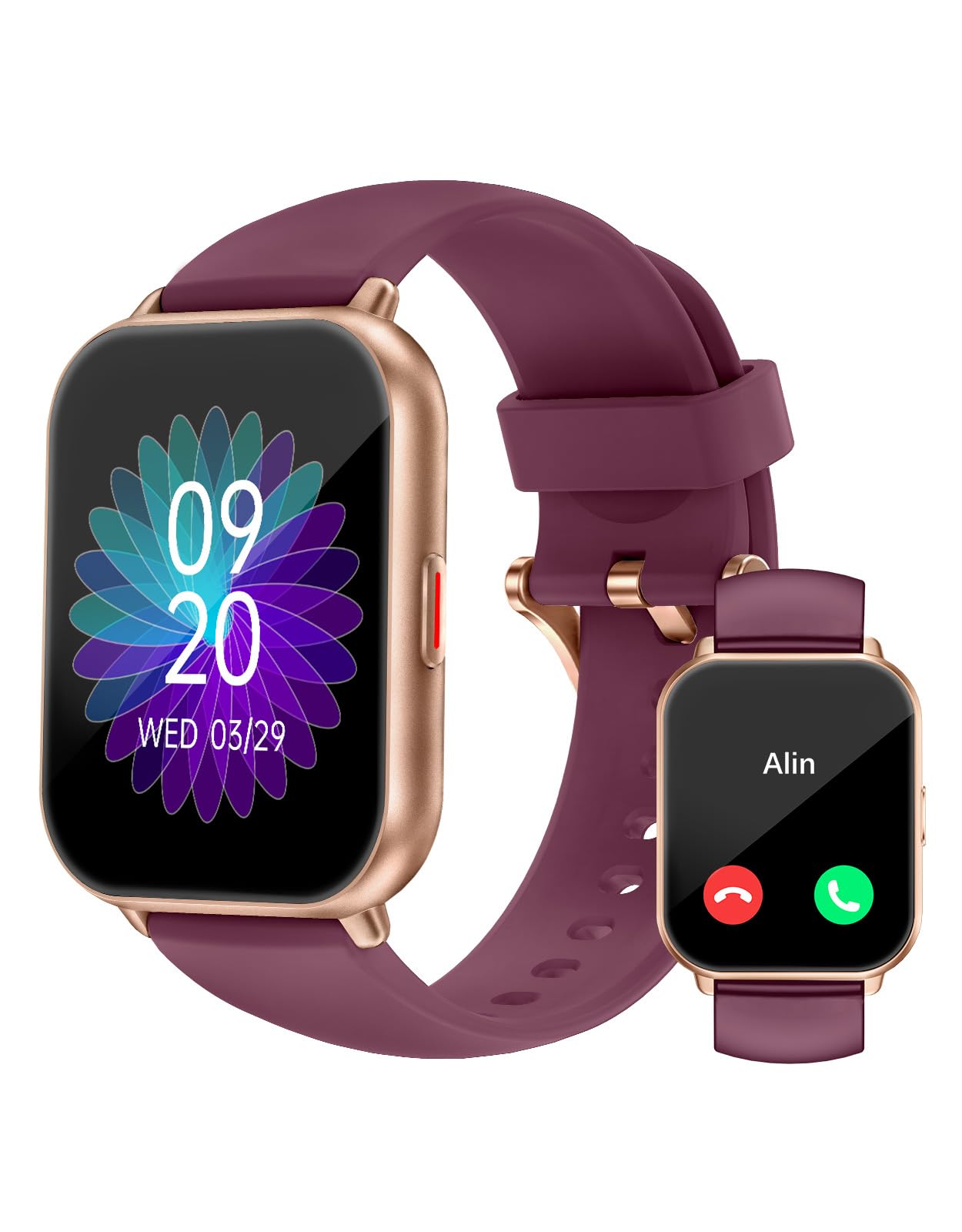 RUIMEN Smartwatch mit Telefonfunktion,Smartwatch für Damen Herren 1.85'' HD Touch Screen Fitnessuhr mit SpO2-Überwachung Pulsuhr Schlafmonitor Schrittzähler Uhr Multi Trainingsmodi für Android iOS