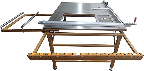 Miniatura 4 de EQCOTWEA Sierra de mesa con soporte, mesa portátil de sierra de corte de madera, altura de hoja ajustable para carpintería con plegado y corte