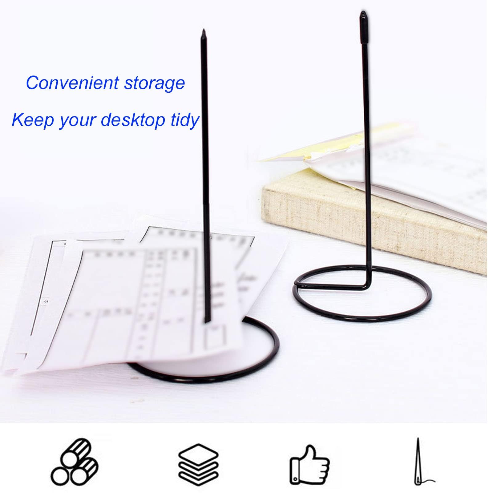 Beufee 8PCS Black Iron Receipt Holder, Compact Tabletop Form Factor, Recommended for Office Products